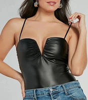 Cool Girl Certified Faux Leather Bodysuit