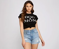 Dog Mom Graphic Crop Tee