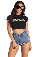 Savage Graffiti Crop Top