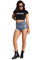 Savage Graffiti Crop Top