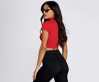 Stylish Zipped Crop Top