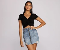 Ruched Right Essential Crop Top