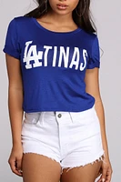 Latinas Crew Neck Graphic Tee