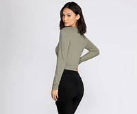 Casual Crew Neck Crop Top