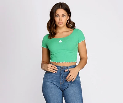 Lucky Day Shamrock Cropped Top