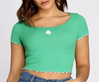 Lucky Day Shamrock Cropped Top