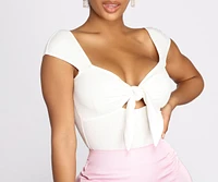Spring Time Chic Tie Front Bodysuit