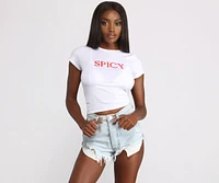 Short Sleeve Spicy Graphic Top