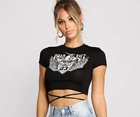 On The Road Graphic Crop Top