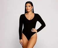 Basic Long Sleeve V-Neck Bodysuit