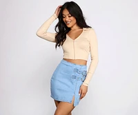 Sporty Chic Collared Zip-Up Crop Top