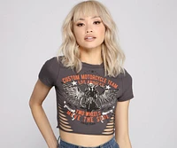 Edgy Style Cropped Graphic Tee