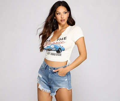 On The Edge Motorcycle Crop Top