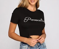 Provocative Graphic Crop Top