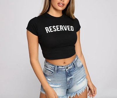 Reserved Script Crop Top