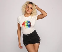 Rainbow Lip Glam Graphic Tee