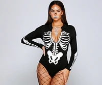 Spooktacular Skeleton Print Bodysuit