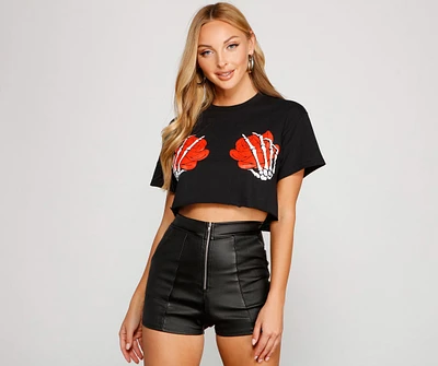 Bones N' Roses Halloween Graphic Tee