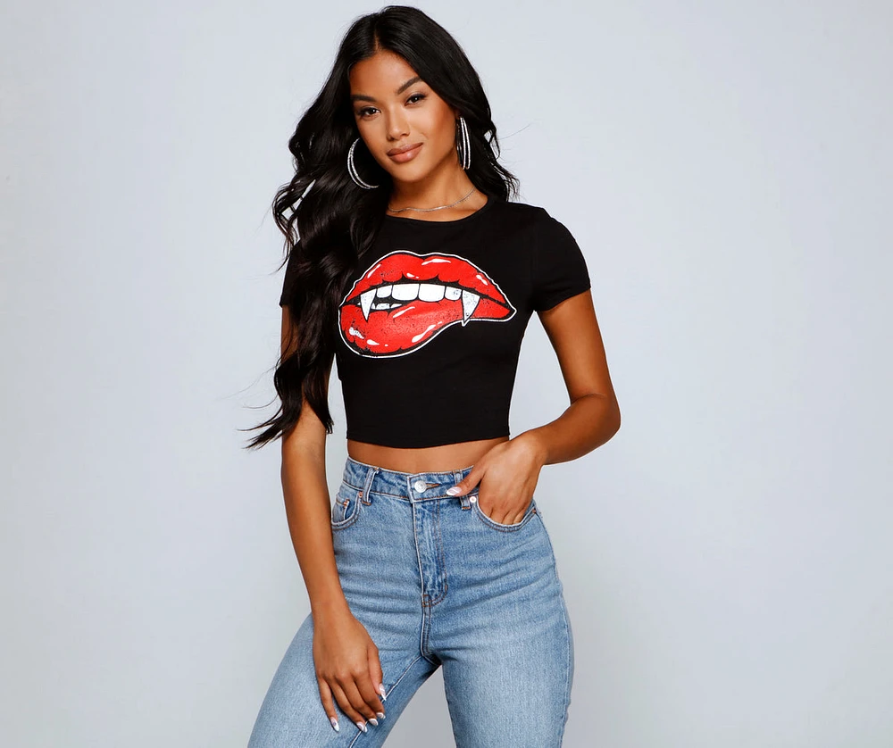 Just Bitten Cropped Graphic Tee