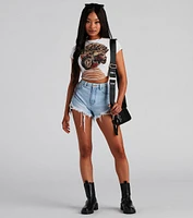 Rocker Babe Cropped Graphic Tee