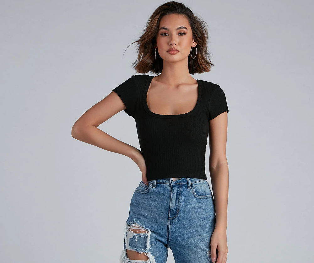 Keeping Knit Basic Crop Top