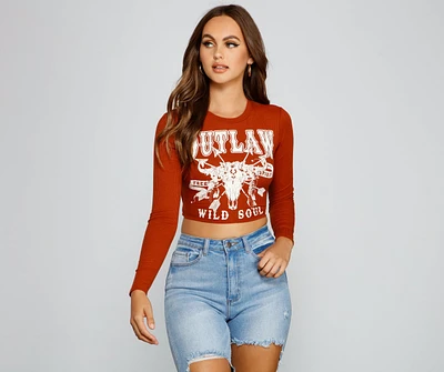 Outlaw Cutie Open Back Crop Top