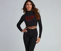 Brave And Bold Dragon Lace Up Crop Top