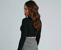 Trendy Basic Ribbed Knit Crop Top