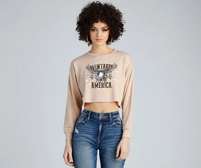 Vintage America Cropped Sweatshirt