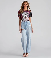 Rock Festival Cropped Graphic Tee