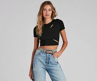 Split Emotions Cutout Crop Top