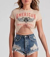 American Moto Slashed Crop Top