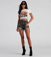 Destructed Hotrod Graphic Cropped Tee