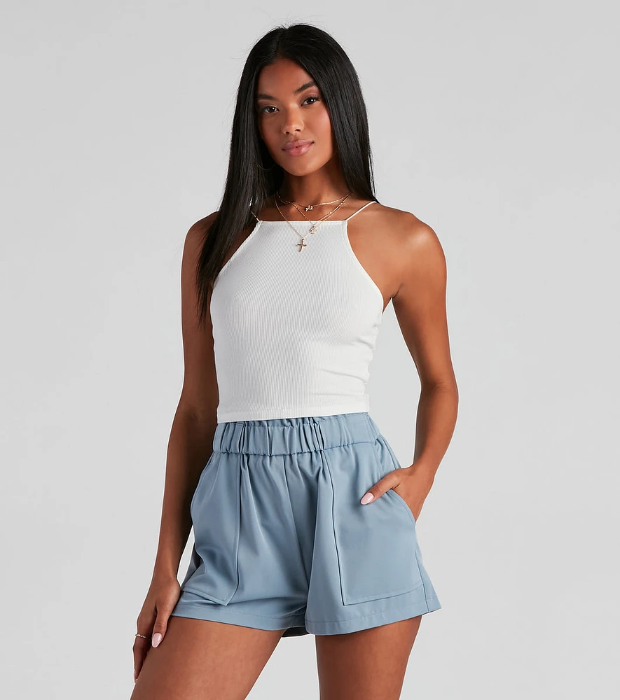 Cute Essential Cropped Halter Top