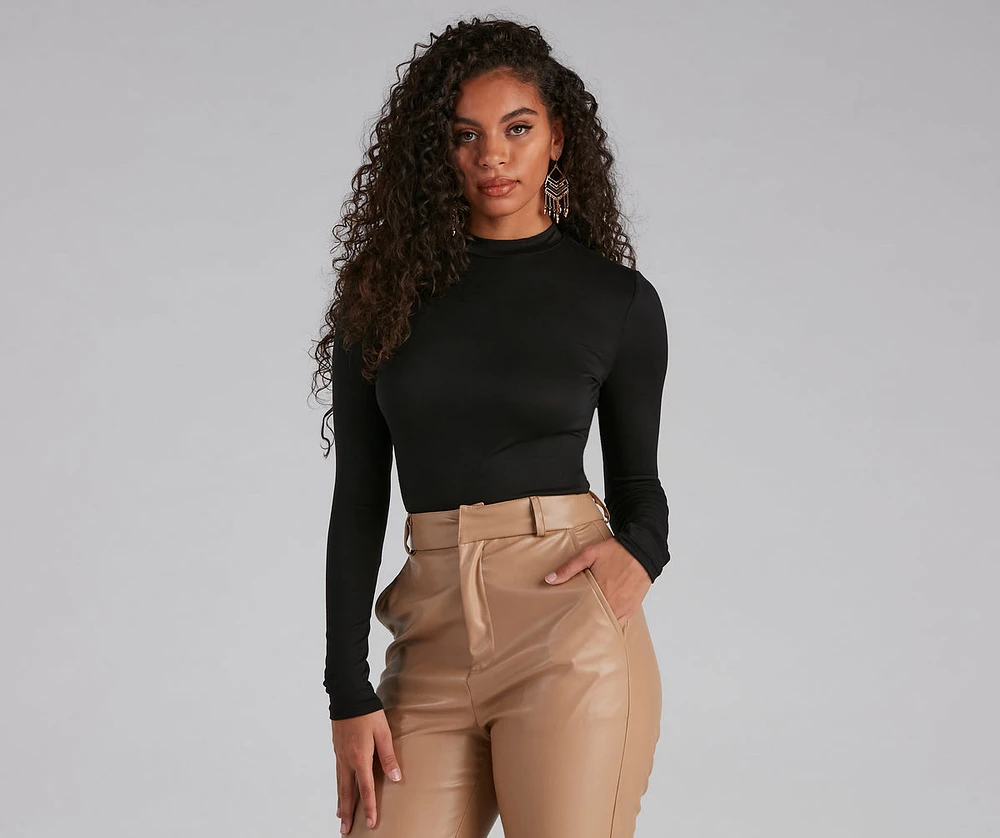 Stylish Basics Mock Neck Top