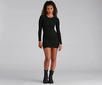 Everyday Perfection Ribbed Knit Mini Dress