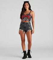 Moto Graphic Tank Crop Top