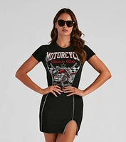 LA Rider Graphic Seam Short Dress