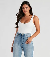 Staple Piece Scoop Neck Bodysuit