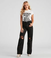 Pour The Whiskey Graphic Crop Tee