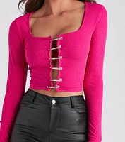 A Girls Gotta Shine Knit Crop Top