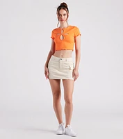 Flirt Factor Cutout Crop Tee