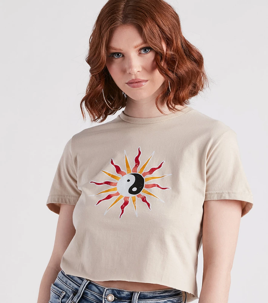 Find Balance Ying Yang Graphic Crop Tee