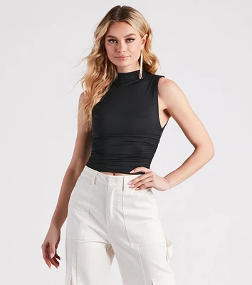 Smooth Silhouette Mock Neck Top