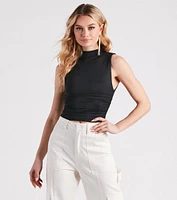 Smooth Silhouette Mock Neck Top