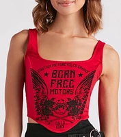 Born Free Motor Graphic Bustier