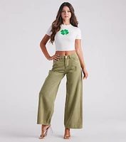Lucky Day Shamrock Cropped Graphic Tee