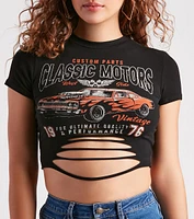 Start Your Engines Slash Graphic Crop Tee