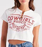 Wild West Cowgirl Safety Pin Graphic Tee
