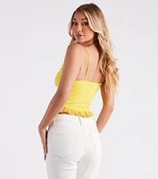 Frill Of The Moment Ruffle Tank Crop Top